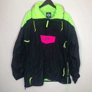 Vintage Neon Columbia Windbreaker